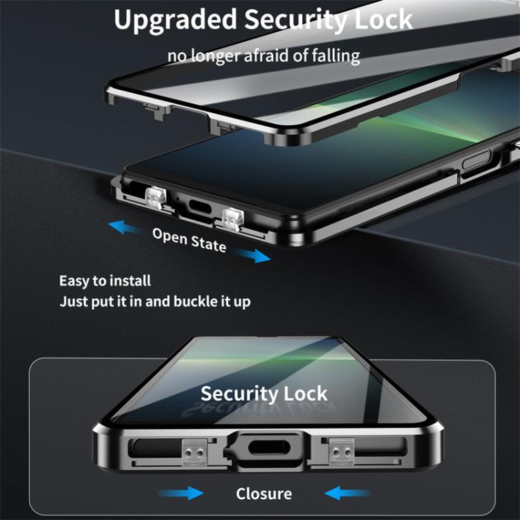For Sony Xperia 10 VII HD Magnetic Metal Tempered Glass Phone Case