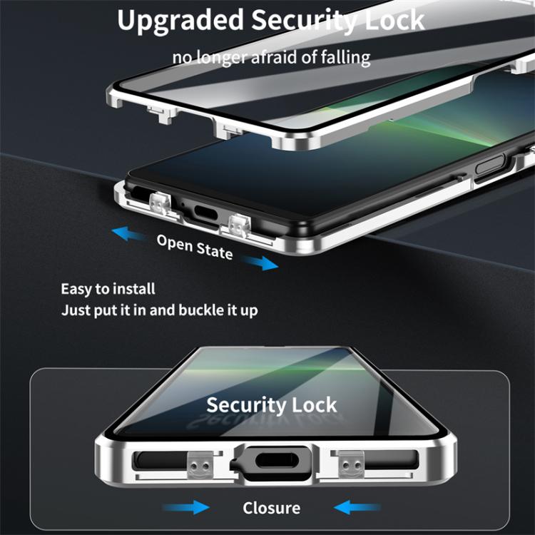 For Sony Xperia 10 VII HD Magnetic Metal Tempered Glass Phone Case