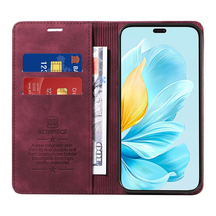 For Honor 200 Lite Global BETOPNICE Suction RFID Anti-theft Leather Phone Case
