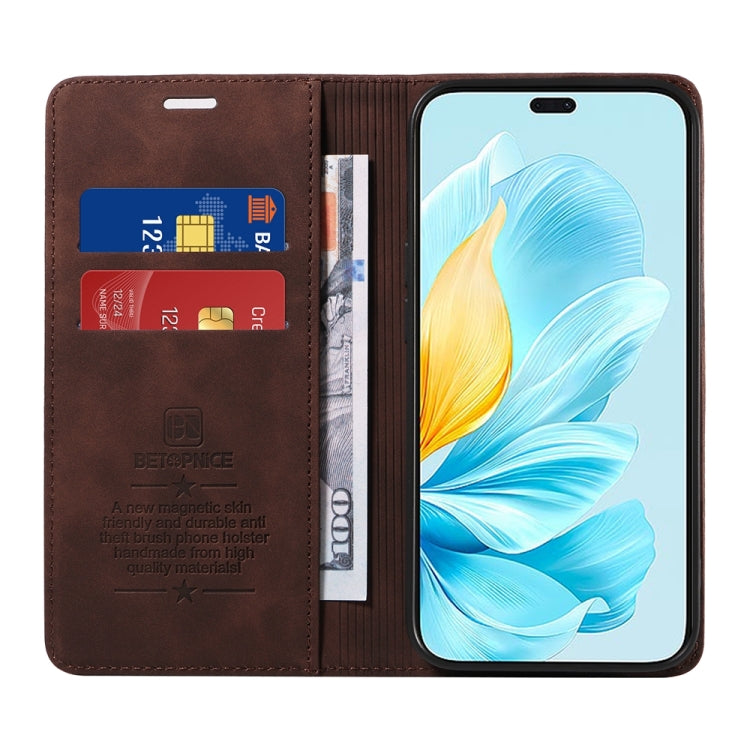 For Honor 200 Lite Global BETOPNICE Suction RFID Anti-theft Leather Phone Case