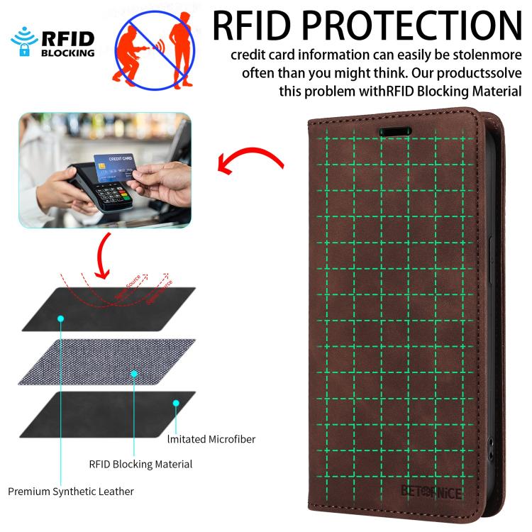 For Honor 600 Lite Global BETOPNICE Suction RFID Anti-theft Leather Phone Case