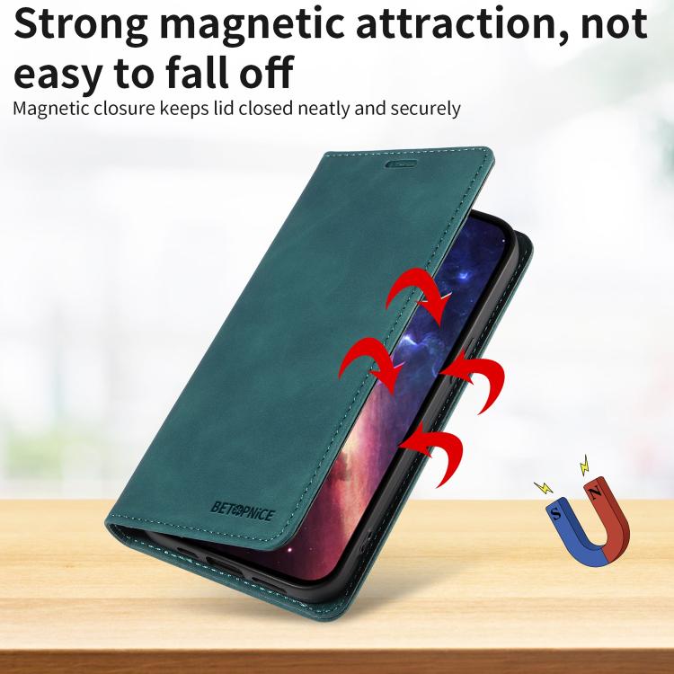 For Honor X8d 4G BETOPNICE Suction RFID Anti-theft Leather Phone Case