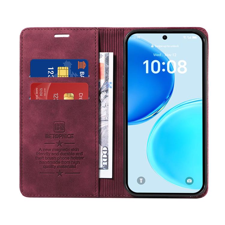 For Honor X8d 4G BETOPNICE Suction RFID Anti-theft Leather Phone Case