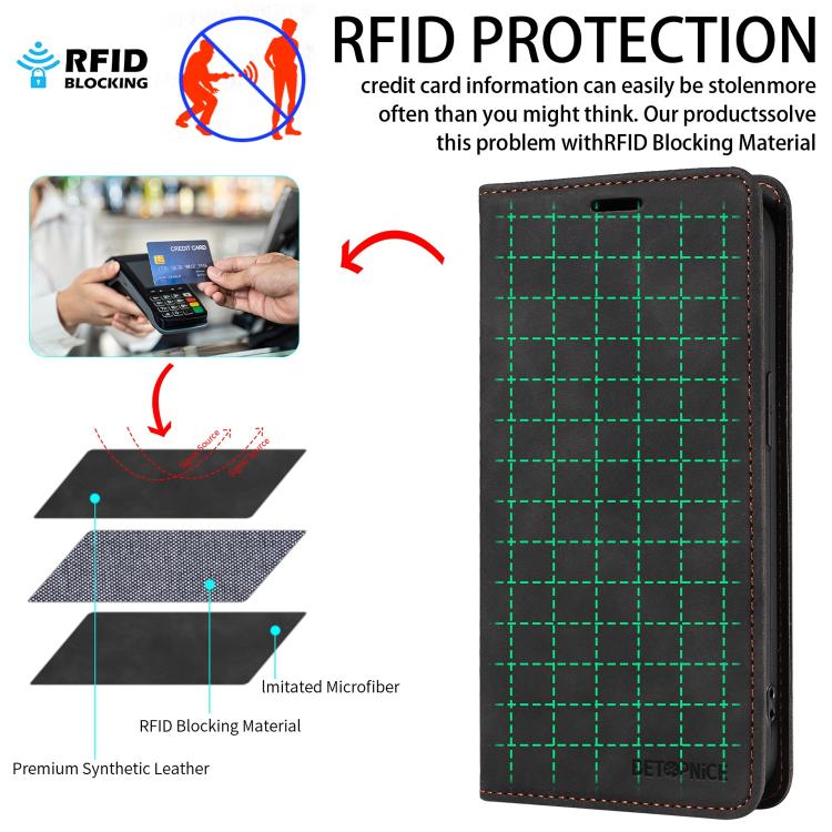 For Honor X8d 4G BETOPNICE Suction RFID Anti-theft Leather Phone Case