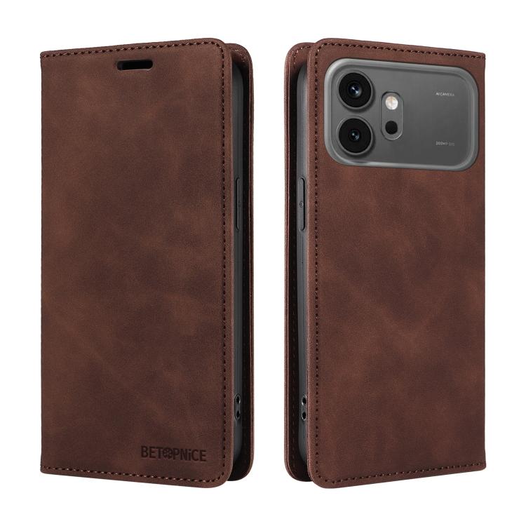 For Honor 600 Global / 600 Pro Global BETOPNICE Suction RFID Anti-theft Leather Phone Case