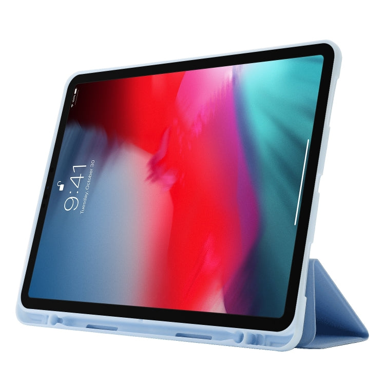 For iPad Pro 13 2025 / 2024 Skin Feel Tri-fold Leather Tablet Case with Pen Slot