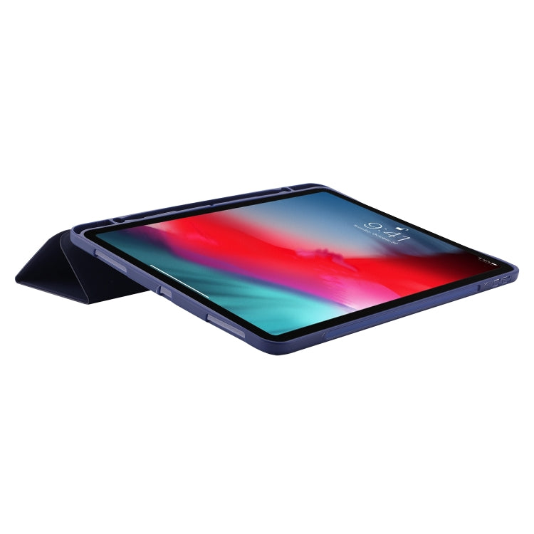 For iPad Pro 13 2025 / 2024 Skin Feel Tri-fold Leather Tablet Case with Pen Slot