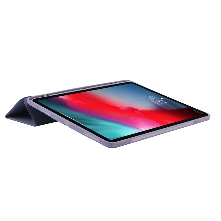 For iPad Pro 13 2025 / 2024 Skin Feel Tri-fold Leather Tablet Case with Pen Slot