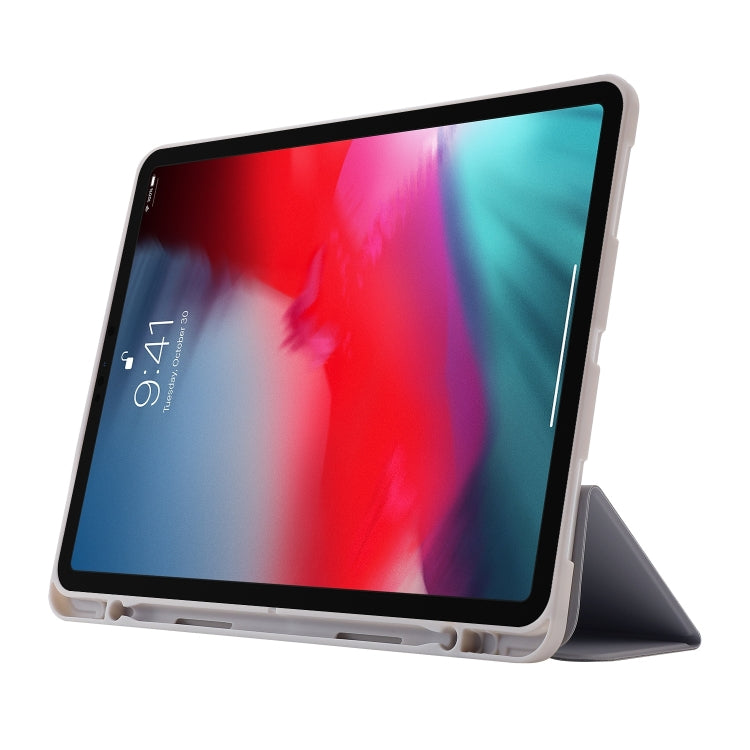 For iPad Pro 13 2025 / 2024 Skin Feel Tri-fold Leather Tablet Case with Pen Slot