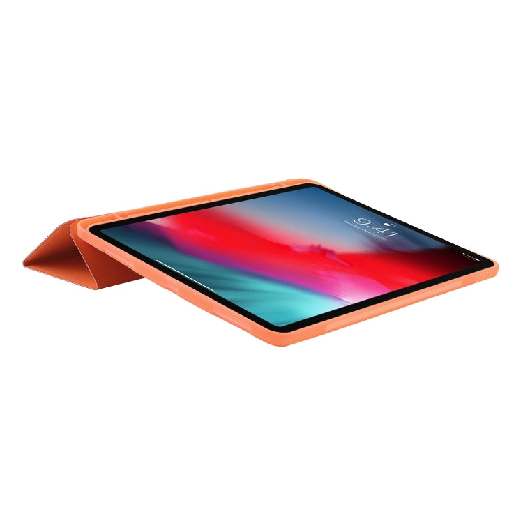 For iPad Air 11 2026 / 2025 / 2024 Skin Feel Tri-fold Leather Tablet Case with Pen Slot