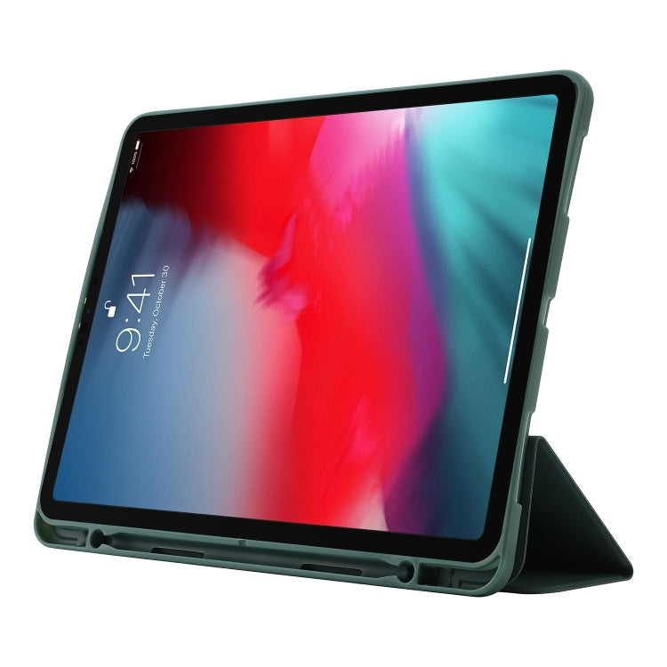 For iPad Air 13 2026 / 2025 / 2024 Skin Feel Tri-fold Leather Tablet Case with Pen Slot