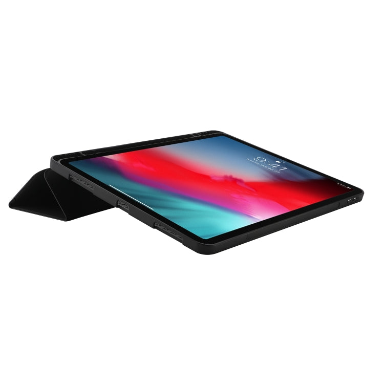 For iPad Air 13 2026 / 2025 / 2024 Skin Feel Tri-fold Leather Tablet Case with Pen Slot
