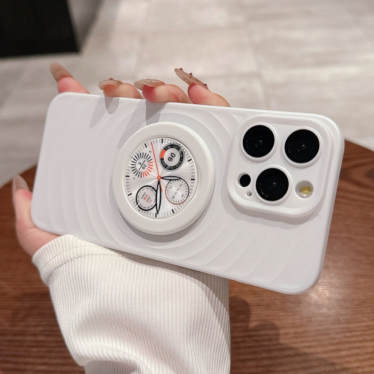 For iPhone 14 Pro Wave Texture PC Shockproof Phone Case with Holder