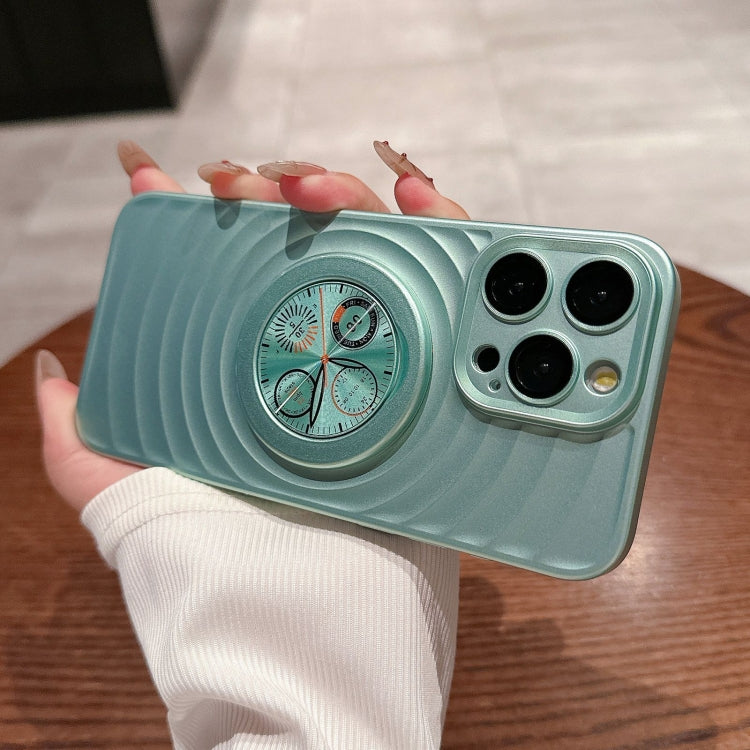 For iPhone 14 Pro Wave Texture PC Shockproof Phone Case with Holder