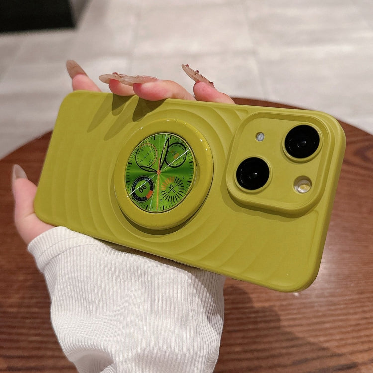 For iPhone 14 Wave Texture PC Shockproof Phone Case with Holder