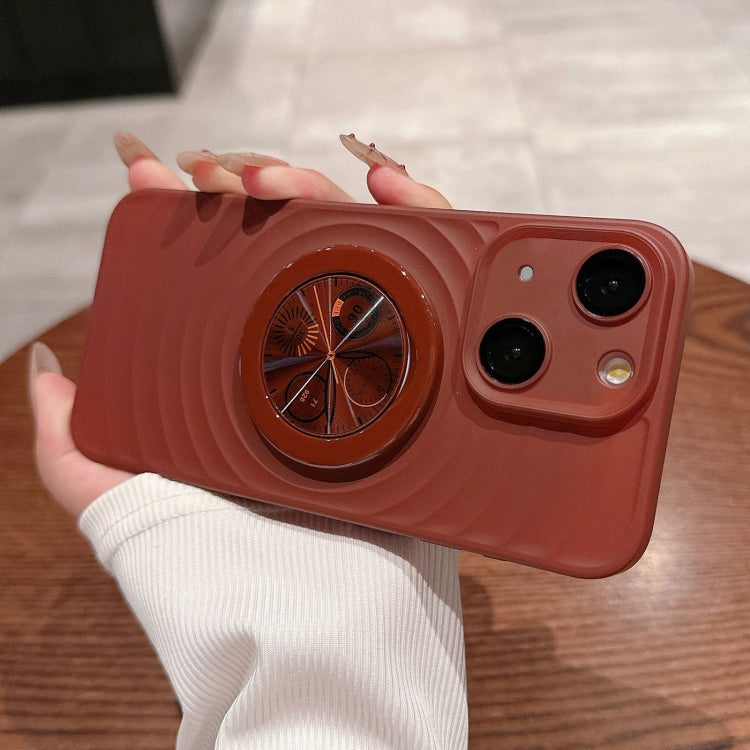 For iPhone 14 Wave Texture PC Shockproof Phone Case with Holder