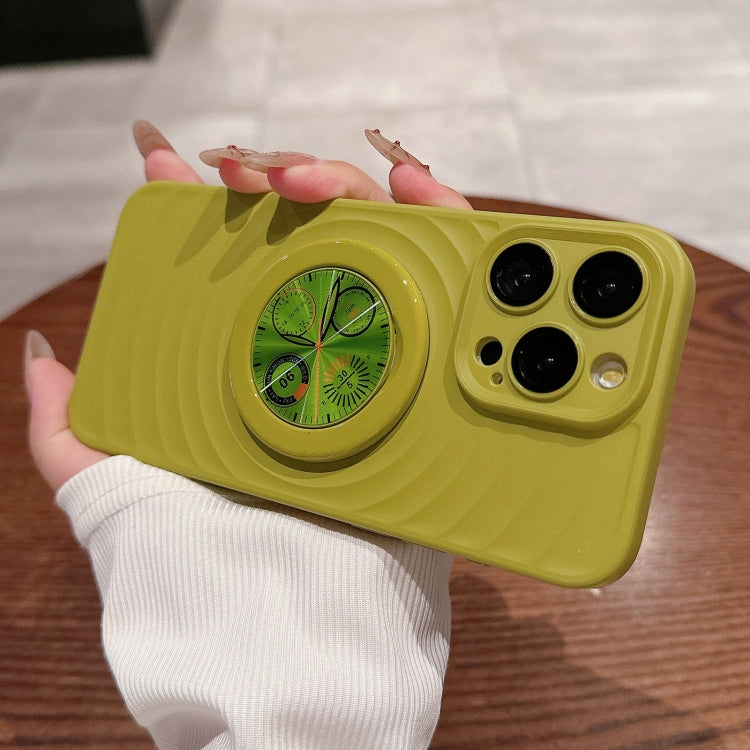 For iPhone 13 Pro Max Wave Texture PC Shockproof Phone Case with Holder