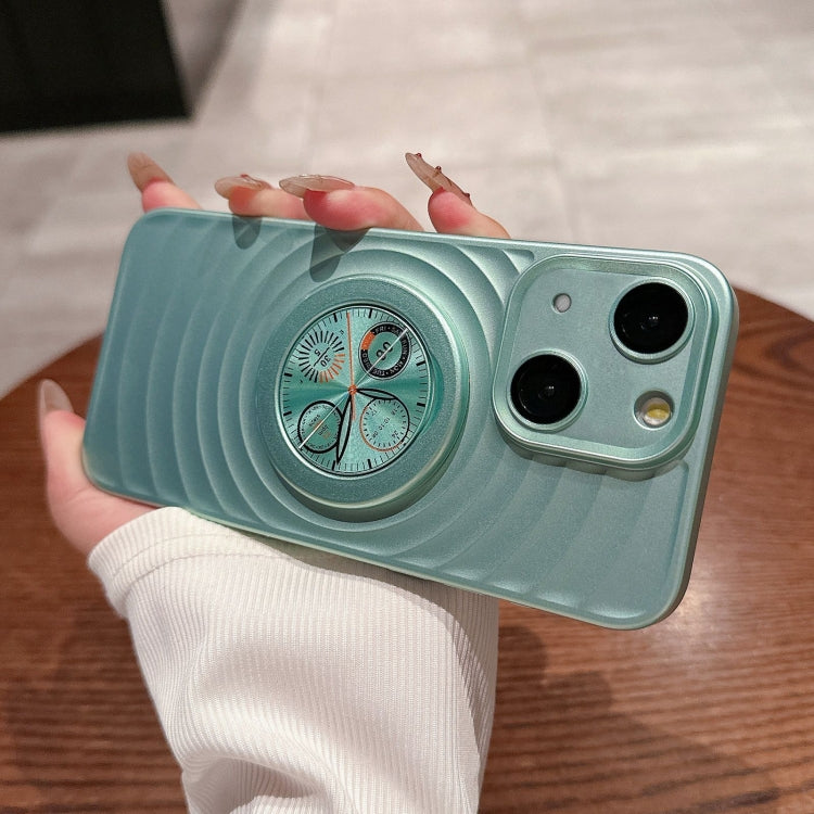 For iPhone 13 Wave Texture PC Shockproof Phone Case with Holder