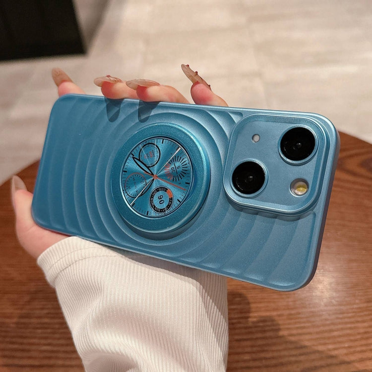 For iPhone 13 Wave Texture PC Shockproof Phone Case with Holder