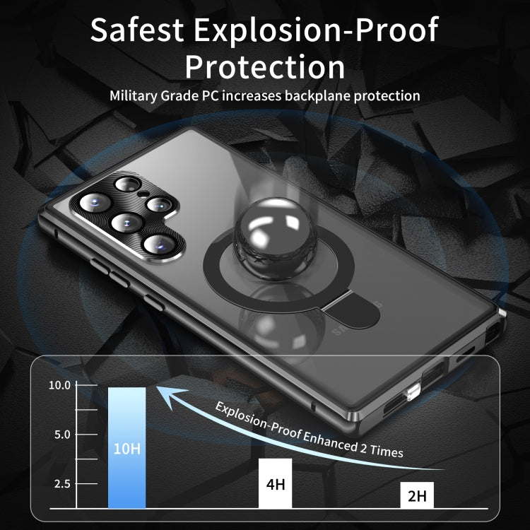 For Samsung Galaxy S23 Ultra 5G MagSafe Magnetic Privacy Frosted Tempered Glass Holder Phone Case