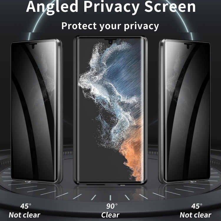 For Samsung Galaxy S23 Ultra 5G MagSafe Magnetic Privacy Frosted Tempered Glass Holder Phone Case