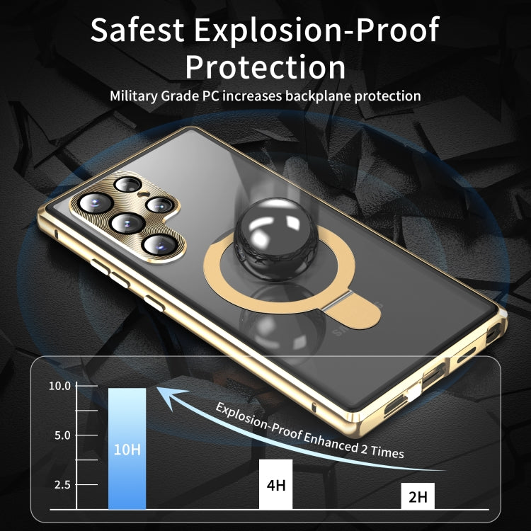 For Samsung Galaxy S23 Ultra 5G MagSafe Magnetic Privacy Frosted Tempered Glass Holder Phone Case