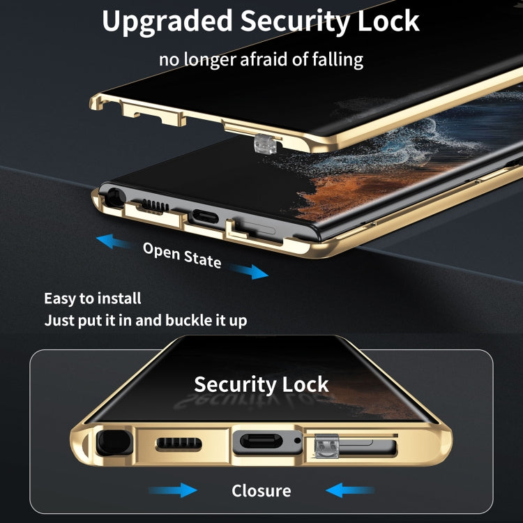 For Samsung Galaxy S23 Ultra 5G MagSafe Magnetic Privacy Frosted Tempered Glass Holder Phone Case