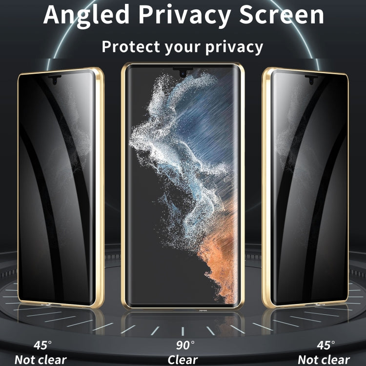 For Samsung Galaxy S23 Ultra 5G MagSafe Magnetic Privacy Frosted Tempered Glass Holder Phone Case