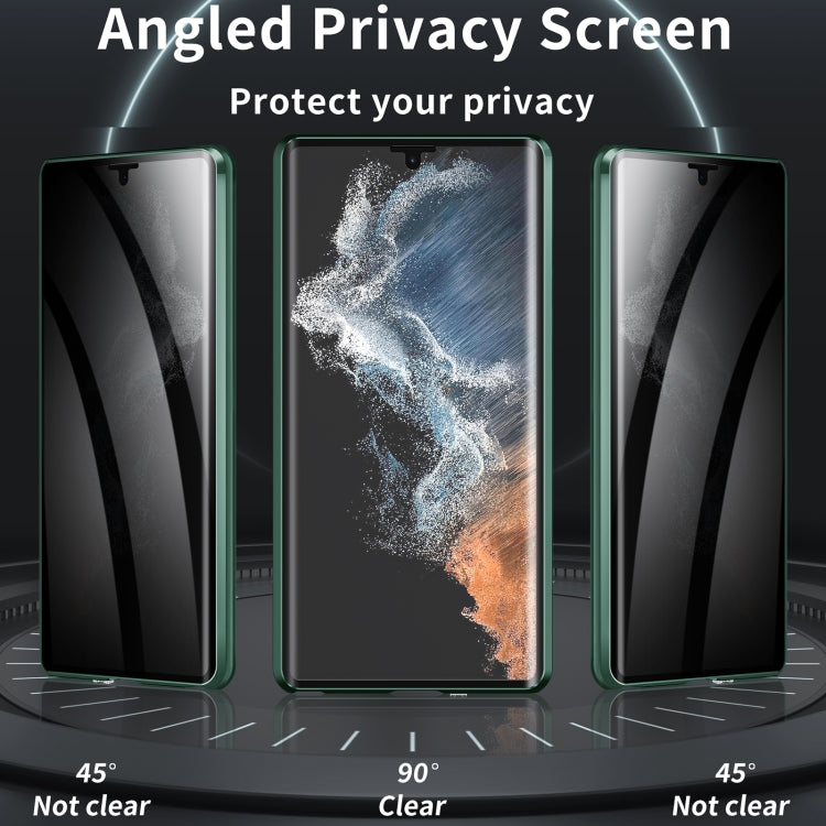 For Samsung Galaxy S23 Ultra 5G MagSafe Magnetic Privacy Frosted Tempered Glass Holder Phone Case