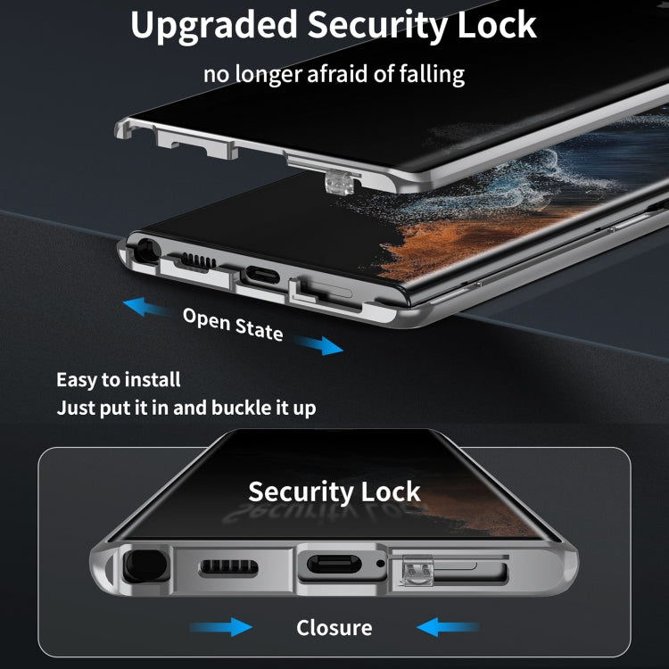 For Samsung Galaxy S23 Ultra 5G MagSafe Magnetic Privacy Frosted Tempered Glass Holder Phone Case