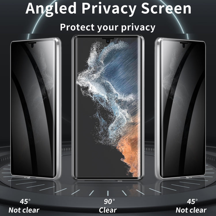 For Samsung Galaxy S23 Ultra 5G MagSafe Magnetic Privacy Frosted Tempered Glass Holder Phone Case
