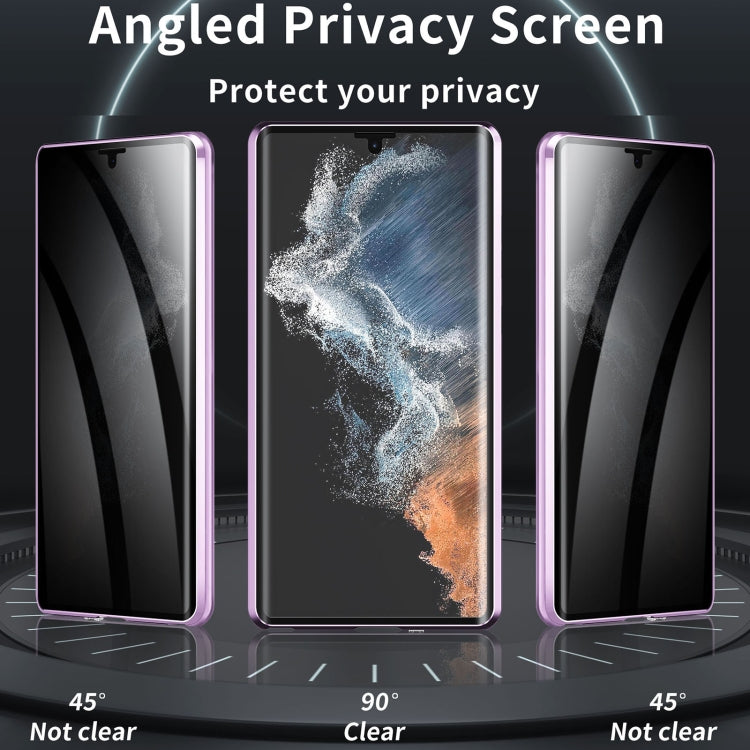 For Samsung Galaxy S23 Ultra 5G MagSafe Magnetic Privacy Frosted Tempered Glass Holder Phone Case