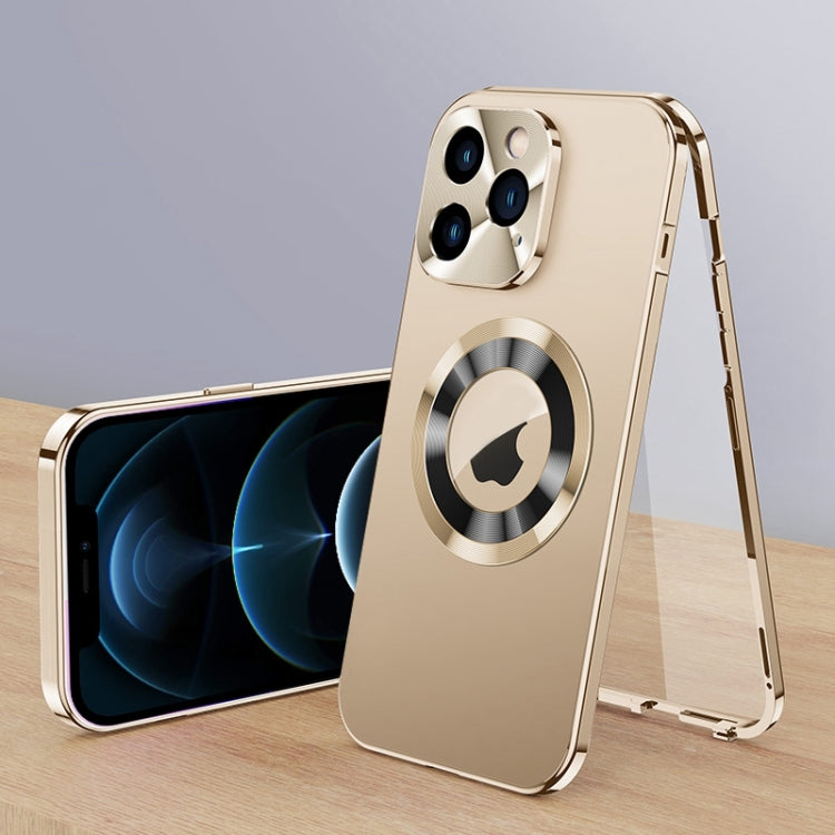 For iPhone 12 Pro Max Magnetic HD Tempered Glass Phone Case