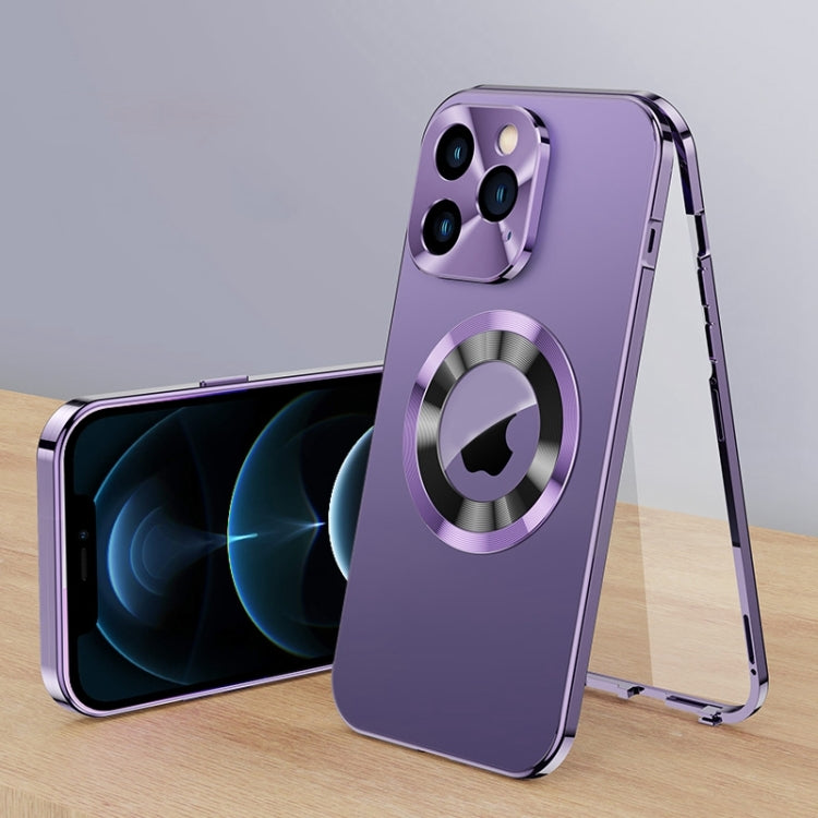 For iPhone 12 Pro Max Magnetic HD Tempered Glass Phone Case