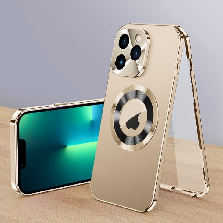 For iPhone 13 Pro Max Magnetic HD Tempered Glass Phone Case