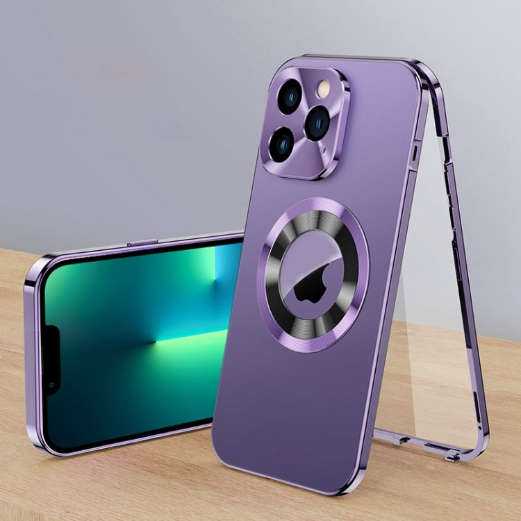 For iPhone 13 Pro Max Magnetic HD Tempered Glass Phone Case