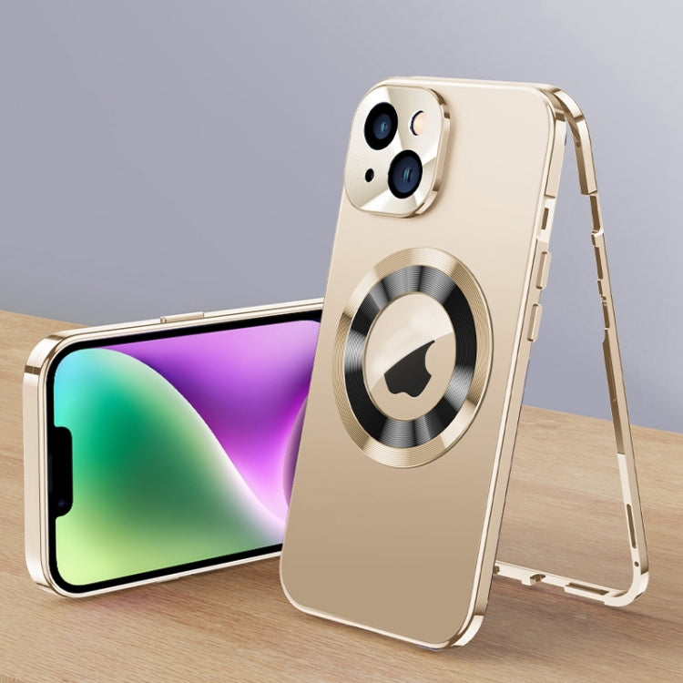 For iPhone 14 Magnetic HD Tempered Glass Phone Case