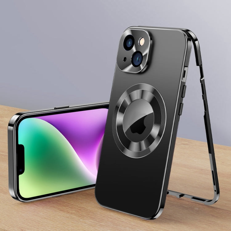 For iPhone 14 Plus Magnetic HD Tempered Glass Phone Case
