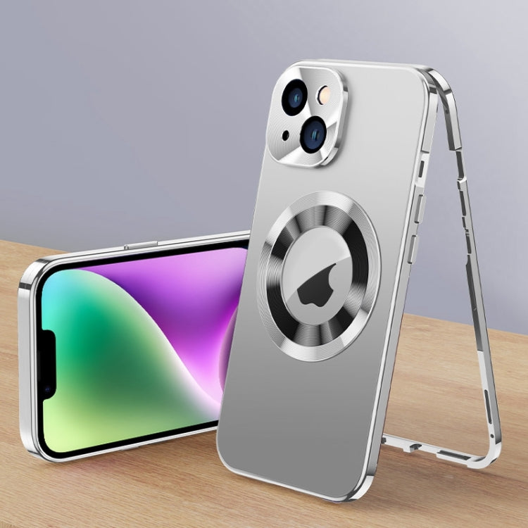 For iPhone 14 Plus Magnetic HD Tempered Glass Phone Case