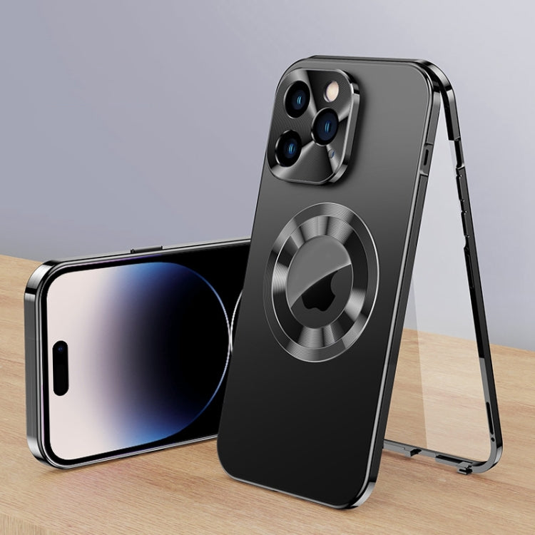For iPhone 14 Pro Max Magnetic HD Tempered Glass Phone Case