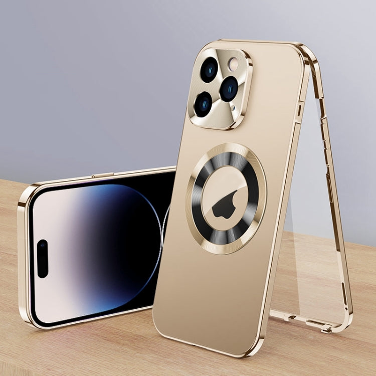 For iPhone 14 Pro Max Magnetic HD Tempered Glass Phone Case