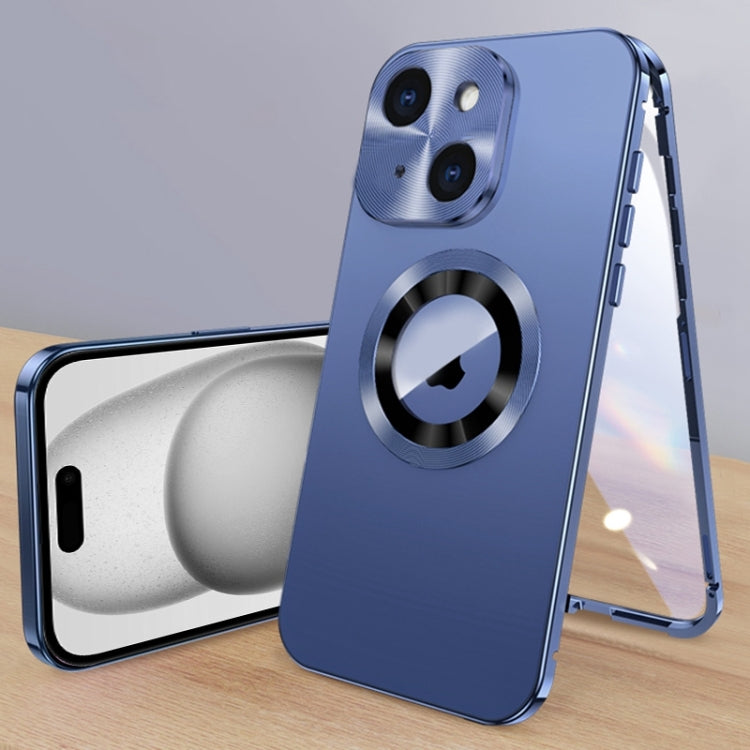 For iPhone 15 Magnetic HD Tempered Glass Phone Case