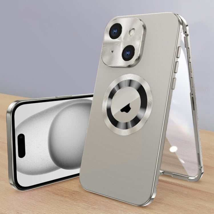 For iPhone 15 Plus Magnetic HD Tempered Glass Phone Case