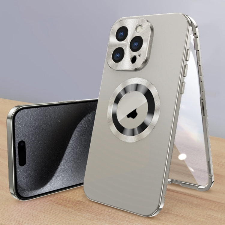 For iPhone 15 Pro Magnetic HD Tempered Glass Phone Case