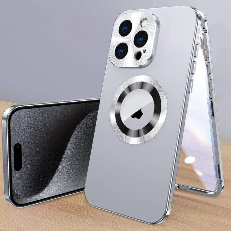 For iPhone 15 Pro Max Magnetic HD Tempered Glass Phone Case