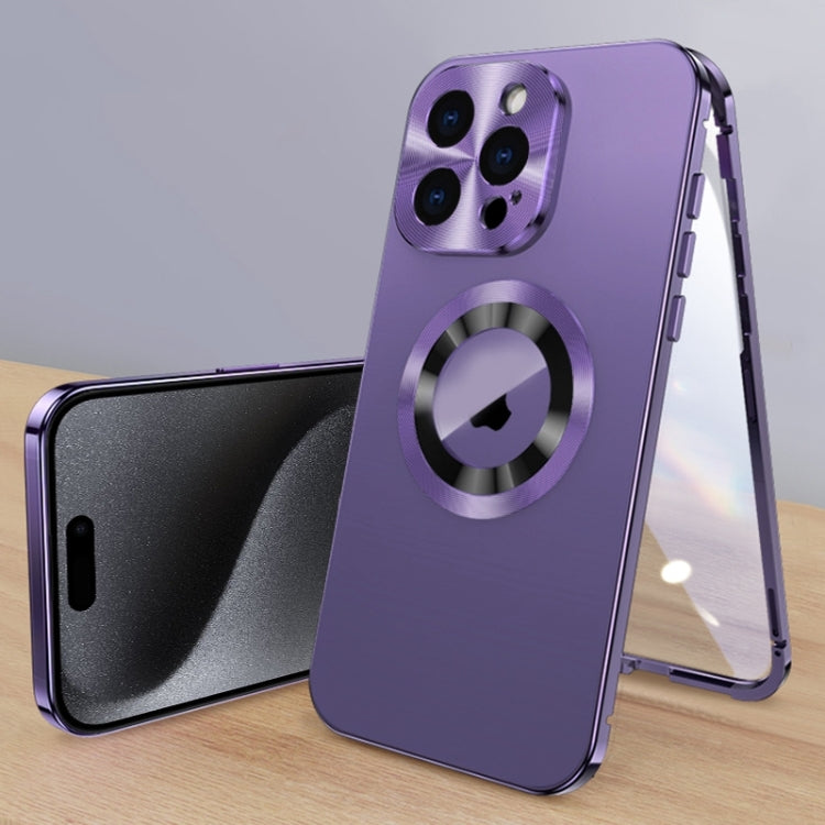 For iPhone 15 Pro Max Magnetic HD Tempered Glass Phone Case