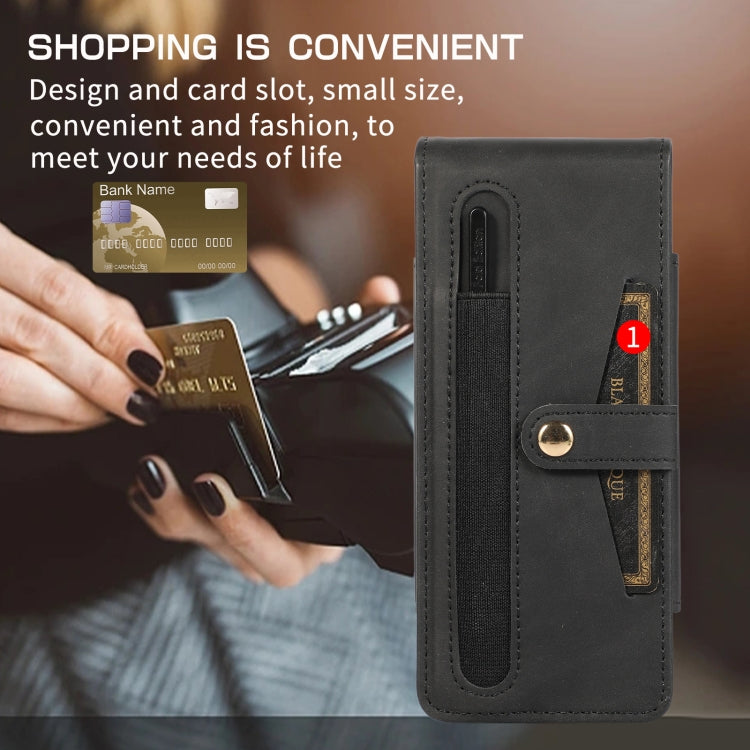 For Samsung Galaxy Z Fold5 5G PC Foldable Shockproof Leather Phone Case with Stylus