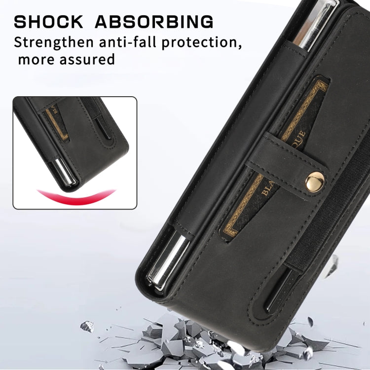 For Samsung Galaxy Z Fold5 5G PC Foldable Shockproof Leather Phone Case with Stylus