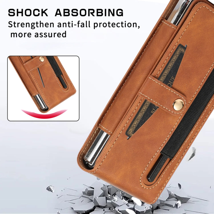 For Samsung Galaxy Z Fold5 5G PC Foldable Shockproof Leather Phone Case with Stylus