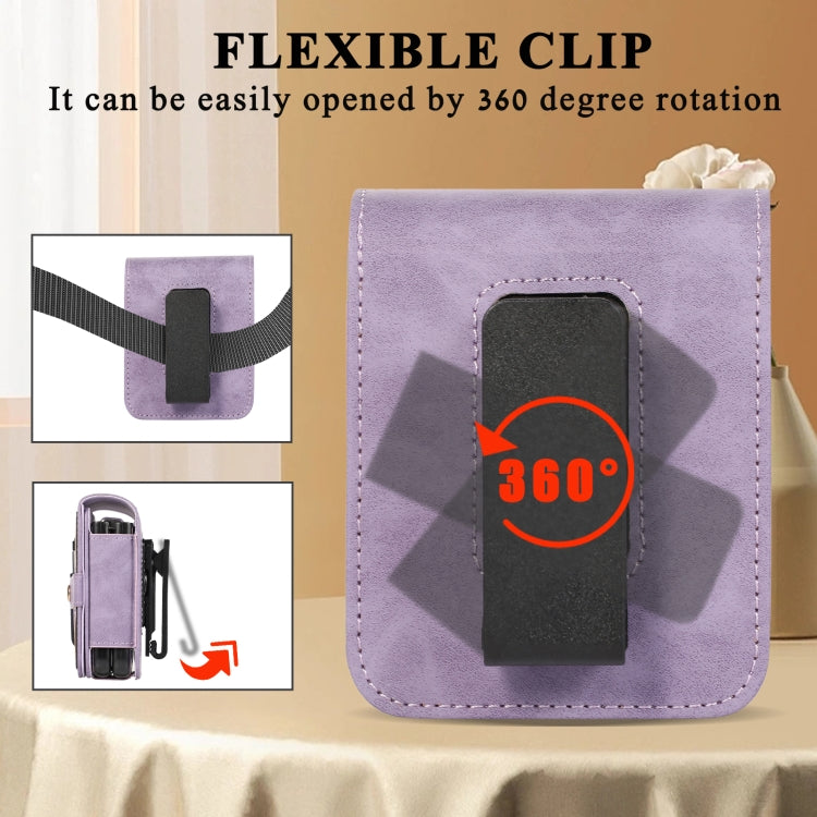 For Samsung Galaxy Z Flip5 5G PC Foldable Shockproof Leather Phone Case with Stylus